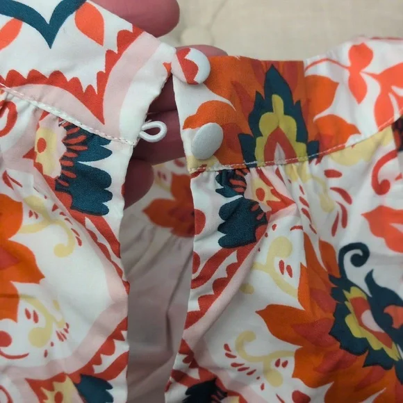Boden Orange and Cream Floral Crop Top - Picture 14 of 14